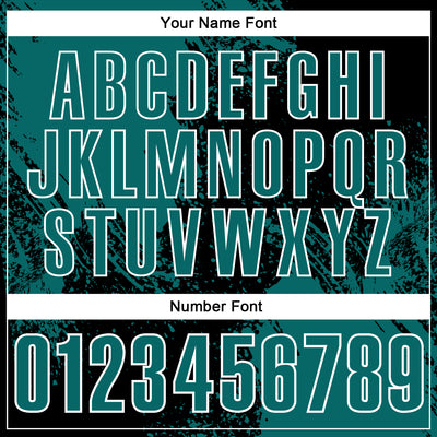 Custom Teal Black-White 3D Pattern Design Abstract Brush Stroke Performance Polo Shirt