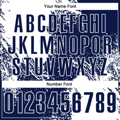 Custom White Navy 3D Pattern Design Abstract Brush Stroke Performance Polo Shirt