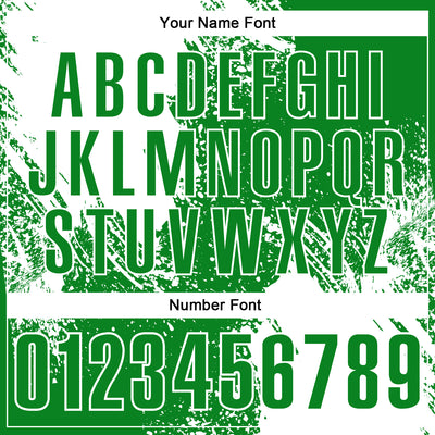 Custom White Grass Green 3D Pattern Design Abstract Brush Stroke Performance Polo Shirt