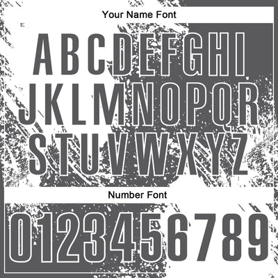 Custom White Steel Gray 3D Pattern Design Abstract Brush Stroke Performance Polo Shirt