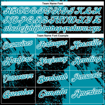 Custom Teal Black-White 3D Pattern Design Abstract Brush Stroke Performance Polo Shirt