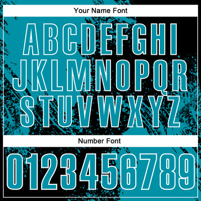 Custom Teal Black-White 3D Pattern Design Abstract Brush Stroke Performance Polo Shirt