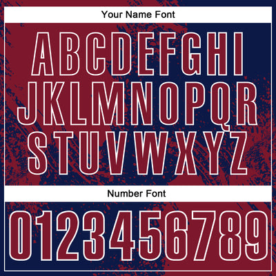 Custom Crimson Navy-White 3D Pattern Design Abstract Brush Stroke Performance Polo Shirt