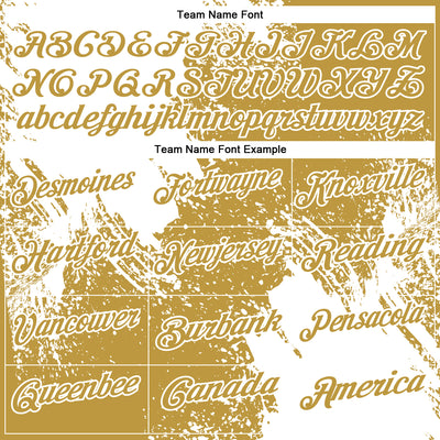 Custom White Old Gold 3D Pattern Design Abstract Brush Stroke Performance Polo Shirt