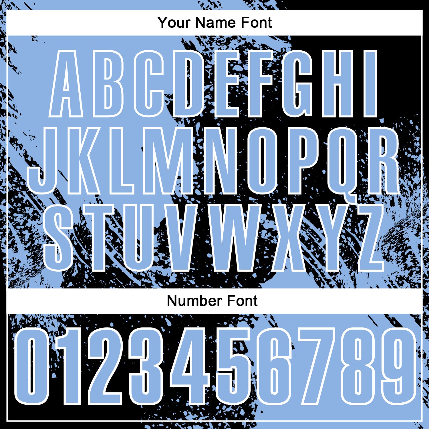 Custom Light Blue Black-White 3D Pattern Design Abstract Brush Stroke Performance Polo Shirt