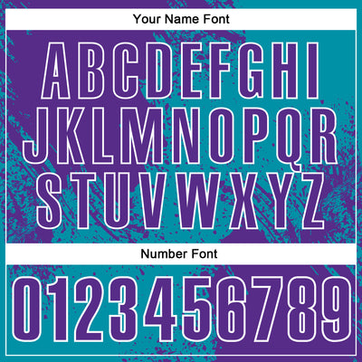 Custom Purple Teal-White 3D Pattern Design Abstract Brush Stroke Performance Polo Shirt