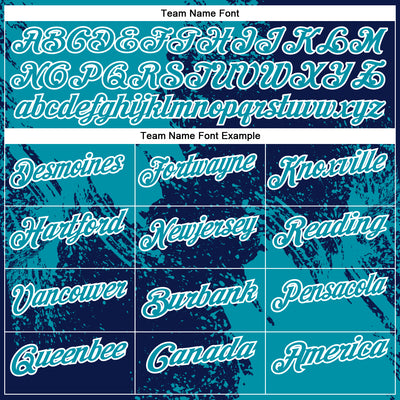 Custom Teal Navy-White 3D Pattern Design Abstract Brush Stroke Performance Polo Shirt