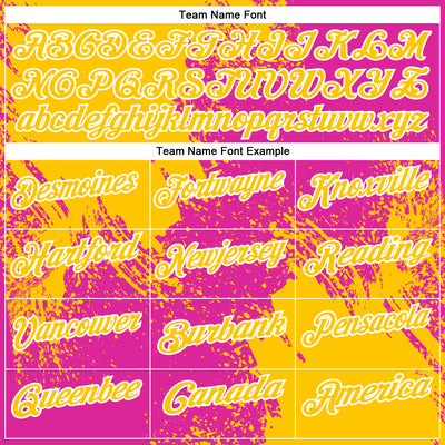 Custom Yellow Deep Pink-White 3D Pattern Design Abstract Brush Stroke Performance Polo Shirt