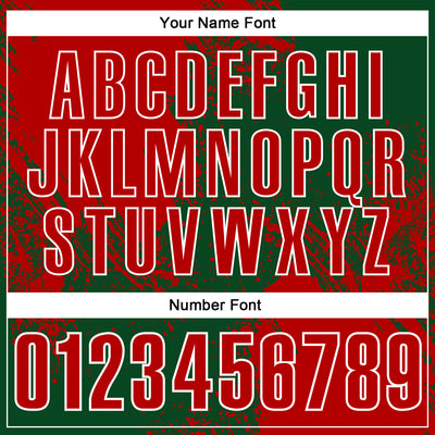 Custom Red Green-White 3D Pattern Design Abstract Brush Stroke Performance Polo Shirt