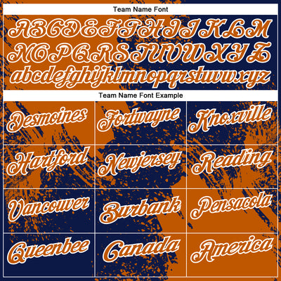 Custom Texas Orange Navy-White 3D Pattern Design Abstract Brush Stroke Performance Polo Shirt