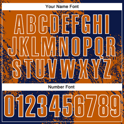 Custom Texas Orange Navy-White 3D Pattern Design Abstract Brush Stroke Performance Polo Shirt