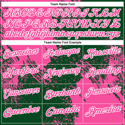 Custom Pink Green-White 3D Pattern Design Abstract Brush Stroke Performance Polo Shirt