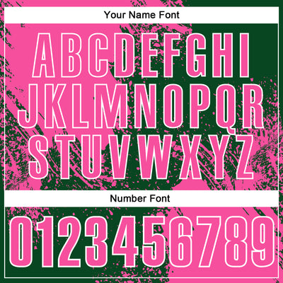 Custom Pink Green-White 3D Pattern Design Abstract Brush Stroke Performance Polo Shirt