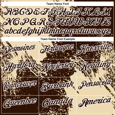 Custom Cream Brown-White 3D Pattern Design Abstract Brush Stroke Performance Polo Shirt