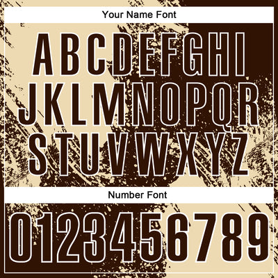 Custom Cream Brown-White 3D Pattern Design Abstract Brush Stroke Performance Polo Shirt