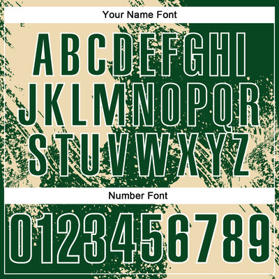 Custom Cream Green-White 3D Pattern Design Abstract Brush Stroke Performance Polo Shirt