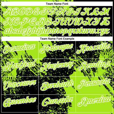 Custom Neon Green Black-White 3D Pattern Design Abstract Brush Stroke Performance Polo Shirt