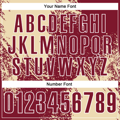 Custom Cream Crimson-White 3D Pattern Design Abstract Brush Stroke Performance Polo Shirt