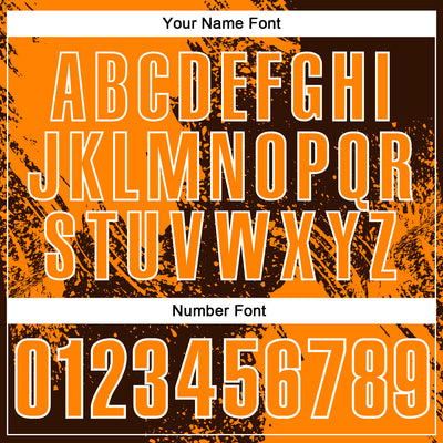 Custom Bay Orange Brown-White 3D Pattern Design Abstract Brush Stroke Performance Polo Shirt