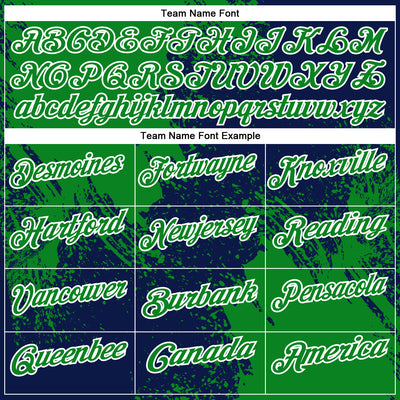 Custom Grass Green Navy-White 3D Pattern Design Abstract Brush Stroke Performance Polo Shirt