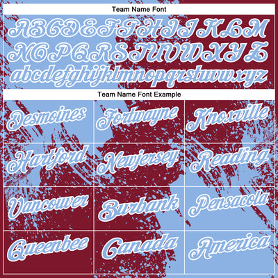 Custom Light Blue Crimson-White 3D Pattern Design Abstract Brush Stroke Performance Polo Shirt