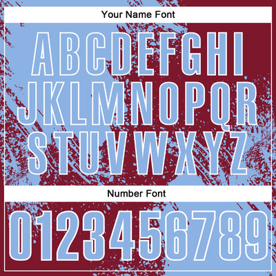 Custom Light Blue Crimson-White 3D Pattern Design Abstract Brush Stroke Performance Polo Shirt