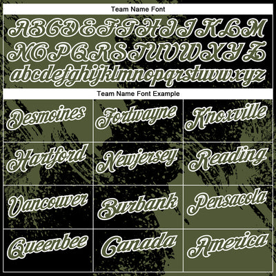 Custom Olive Black-White 3D Pattern Design Abstract Brush Stroke Performance Polo Shirt