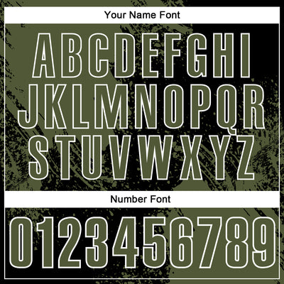 Custom Olive Black-White 3D Pattern Design Abstract Brush Stroke Performance Polo Shirt