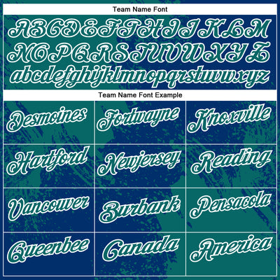 Custom Teal US Navy Blue-White 3D Pattern Design Abstract Brush Stroke Performance Polo Shirt