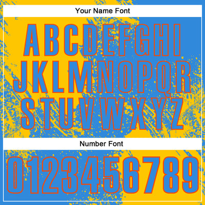 Custom Yellow Powder Blue-Orange 3D Pattern Design Abstract Brush Stroke Performance Polo Shirt