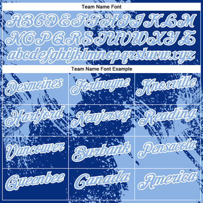 Custom Light Blue Royal-White 3D Pattern Design Abstract Brush Stroke Performance Polo Shirt