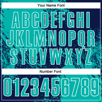 Custom Aqua Navy-White 3D Pattern Design Abstract Brush Stroke Performance Polo Shirt