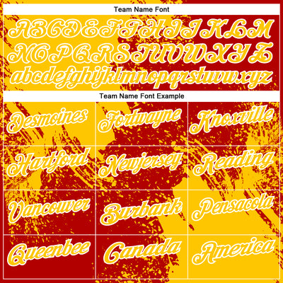 Custom Yellow Red-White 3D Pattern Design Abstract Brush Stroke Performance Polo Shirt