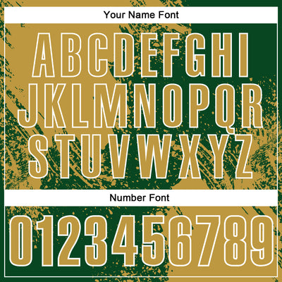 Custom Old Gold Green-White 3D Pattern Design Abstract Brush Stroke Performance Polo Shirt