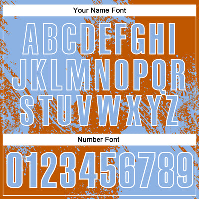 Custom Light Blue Texas Orange-White 3D Pattern Design Abstract Brush Stroke Performance Polo Shirt