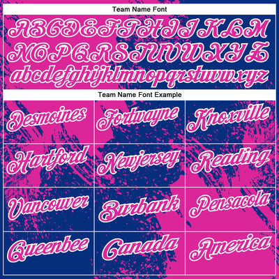 Custom Deep Pink Royal-White 3D Pattern Design Abstract Brush Stroke Performance Polo Shirt