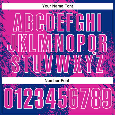 Custom Deep Pink Royal-White 3D Pattern Design Abstract Brush Stroke Performance Polo Shirt