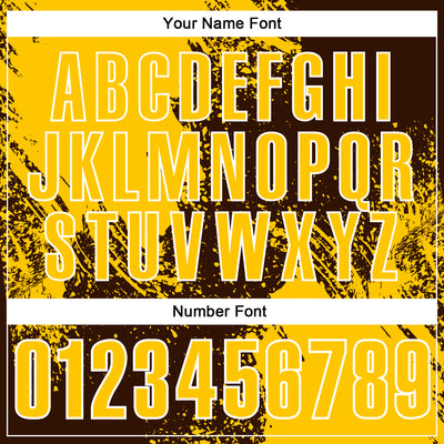 Custom Yellow Brown-White 3D Pattern Design Abstract Brush Stroke Performance Polo Shirt