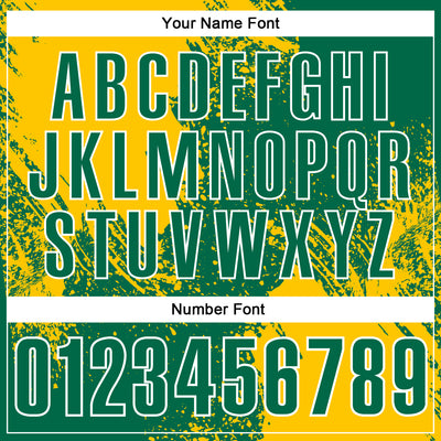 Custom Yellow Kelly Green-White 3D Pattern Design Abstract Brush Stroke Performance Polo Shirt