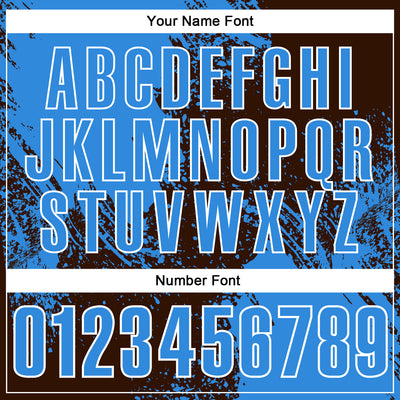 Custom Powder Blue Brown-White 3D Pattern Design Abstract Brush Stroke Performance Polo Shirt