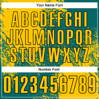 Custom Yellow Teal-Black 3D Pattern Design Abstract Brush Stroke Performance Polo Shirt