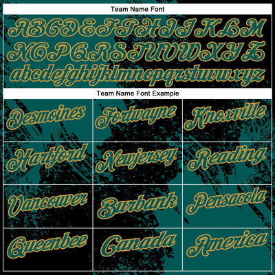 Custom Midnight Green Black-Old Gold 3D Pattern Design Abstract Brush Stroke Performance Polo Shirt