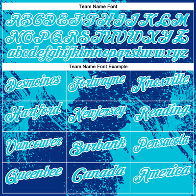 Custom Lakes Blue Royal-White 3D Pattern Design Abstract Brush Stroke Performance Polo Shirt