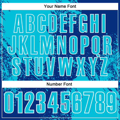 Custom Lakes Blue Royal-White 3D Pattern Design Abstract Brush Stroke Performance Polo Shirt