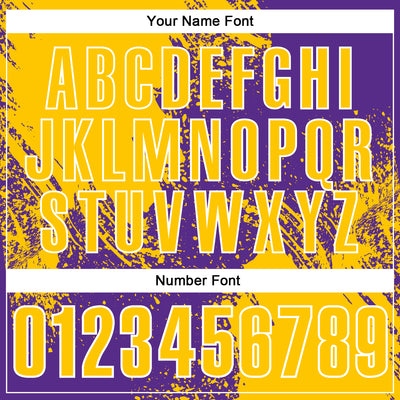 Custom Yellow Purple-White 3D Pattern Design Abstract Brush Stroke Performance Polo Shirt