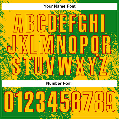 Custom Yellow Grass Green-White 3D Pattern Design Abstract Brush Stroke Performance Polo Shirt