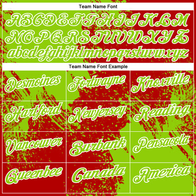 Custom Neon Green Red-White 3D Pattern Design Abstract Brush Stroke Performance Polo Shirt