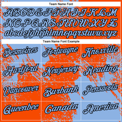 Custom Light Blue Orange-Black 3D Pattern Design Abstract Brush Stroke Performance Polo Shirt