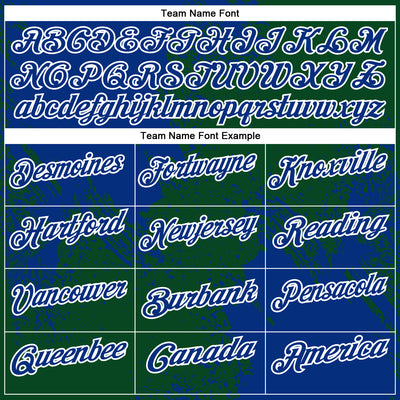 Custom Royal Green-White 3D Pattern Design Abstract Brush Stroke Performance Polo Shirt