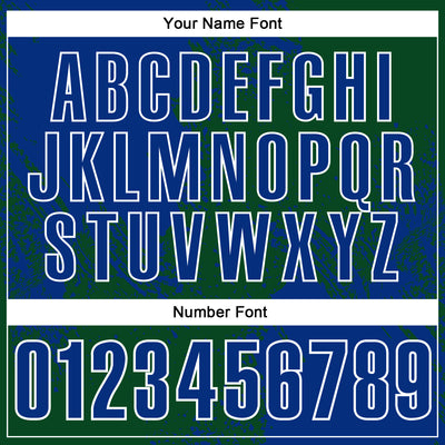 Custom Royal Green-White 3D Pattern Design Abstract Brush Stroke Performance Polo Shirt